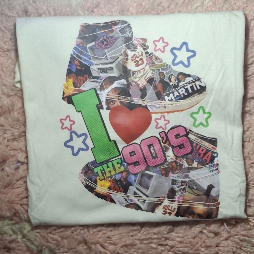 I Love The 90s Tee In White Or Yellow